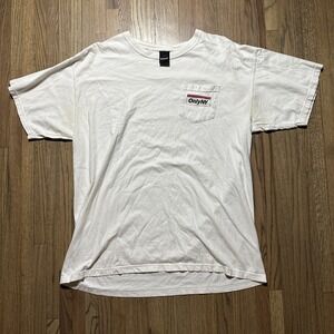 Only NY Box Logo Pocket Tee Shirt SZ XL White Streetwear Hiphop Rap Hypebeast